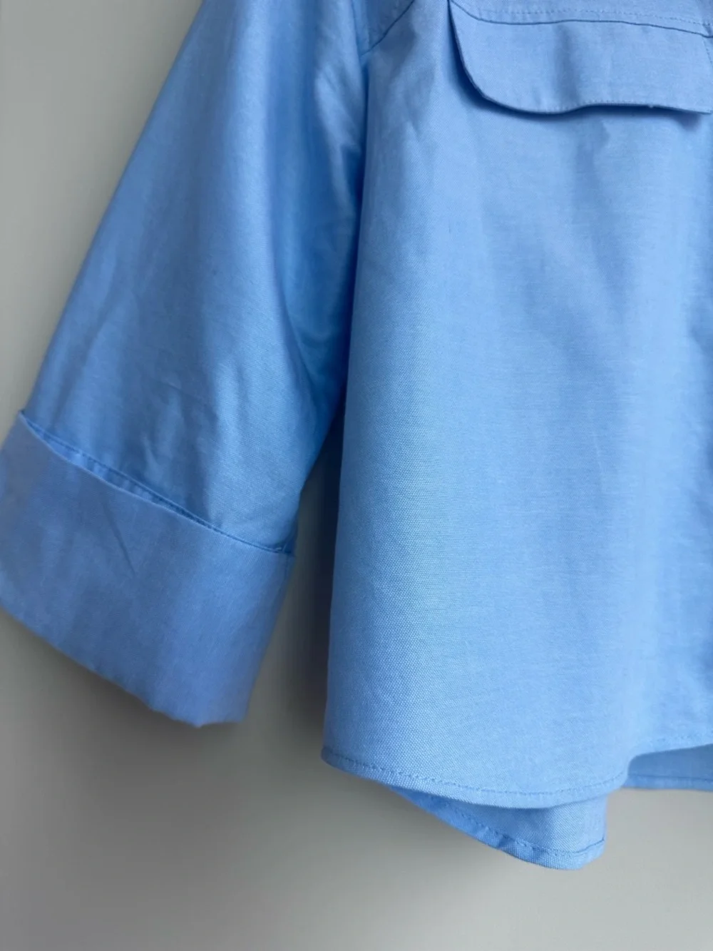 Zara Short Oxford Shirt XS Blue - Picture 3 of 4